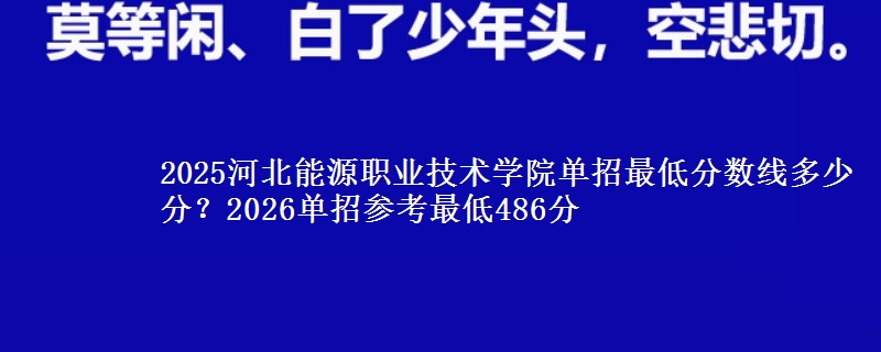 2025河北能源職業(yè)技術(shù)學(xué)院單招最低分?jǐn)?shù)線多少分？2026單招參考最低486分