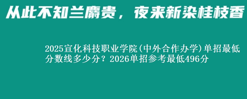 2025宣化科技職業(yè)學(xué)院(中外合作辦學(xué))單招最低分?jǐn)?shù)線多少分？2026單招參考最低496分