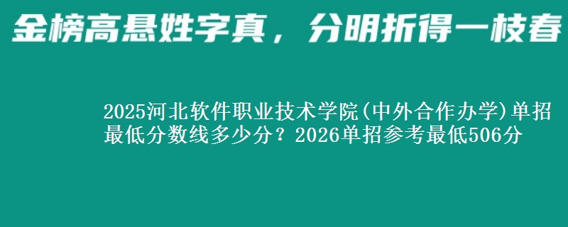 2025河北軟件職業(yè)技術(shù)學(xué)院(中外合作辦學(xué))單招最低分?jǐn)?shù)線多少分？2026單招參考最低506分