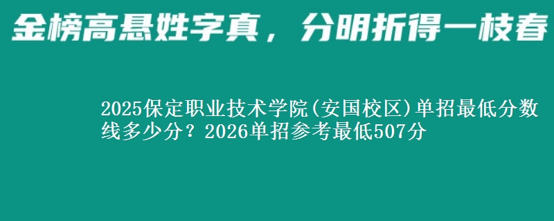 2025保定職業(yè)技術(shù)學(xué)院(安國校區(qū))單招最低分?jǐn)?shù)線多少分？2026單招參考最低507分