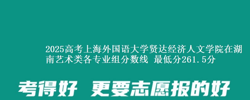 2025高考上海外國語大學(xué)賢達經(jīng)濟人文學(xué)院在湖南藝術(shù)類各專業(yè)組分數(shù)線 最低分261.5分