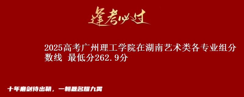 2025高考廣州理工學(xué)院在湖南藝術(shù)類各專業(yè)組分數(shù)線 最低分262.9分