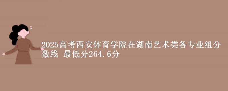 2025高考西安體育學(xué)院在湖南藝術(shù)類各專業(yè)組分?jǐn)?shù)線 最低分264.6分