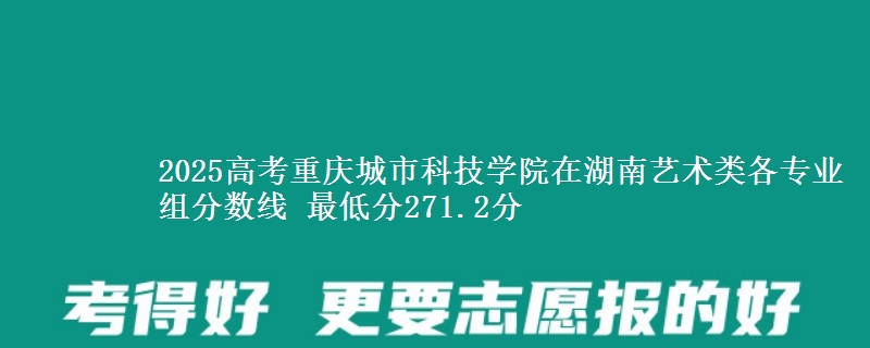2025高考重慶城市科技學(xué)院在湖南藝術(shù)類各專業(yè)組分?jǐn)?shù)線 最低分271.2分