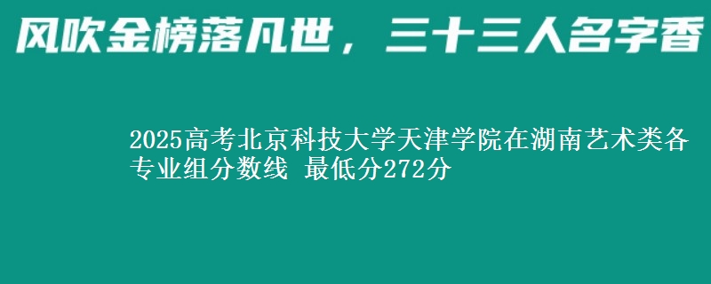 2025高考北京科技大學(xué)天津?qū)W院在湖南藝術(shù)類各專業(yè)組分?jǐn)?shù)線 最低分272分
