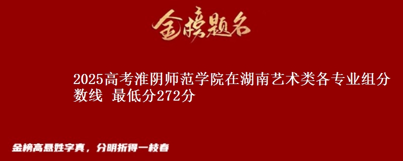 2025高考淮陰師范學(xué)院在湖南藝術(shù)類各專業(yè)組分?jǐn)?shù)線 最低分272分