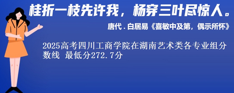 2025高考四川工商學院在湖南藝術類各專業(yè)組分數(shù)線 最低分272.7分