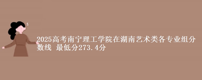 2025高考南寧理工學院在湖南藝術類各專業(yè)組分數(shù)線 最低分273.4分