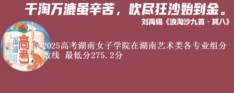 2025高考湖南女子學(xué)院在湖南藝術(shù)類各專業(yè)組分?jǐn)?shù)線 最低分275.2分