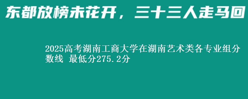 2025高考湖南工商大學(xué)在湖南藝術(shù)類各專業(yè)組分?jǐn)?shù)線 最低分275.2分