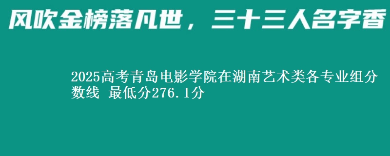 2025高考青島電影學院在湖南藝術(shù)類各專業(yè)組分數(shù)線 最低分276.1分