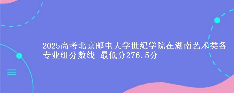 2025高考北京郵電大學世紀學院在湖南藝術(shù)類各專業(yè)組分數(shù)線 最低分276.5分