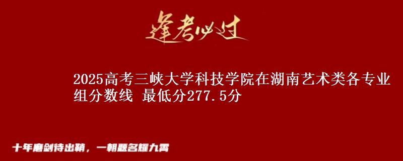 2025高考三峽大學(xué)科技學(xué)院在湖南藝術(shù)類(lèi)各專(zhuān)業(yè)組分?jǐn)?shù)線(xiàn) 最低分277.5分