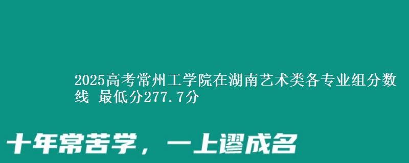 2025高考常州工學(xué)院在湖南藝術(shù)類各專業(yè)組分?jǐn)?shù)線 最低分277.7分
