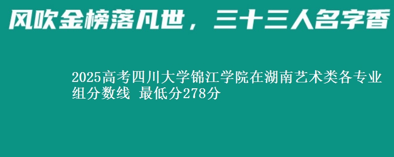 2025高考四川大學(xué)錦江學(xué)院在湖南藝術(shù)類各專業(yè)組分?jǐn)?shù)線 最低分278分