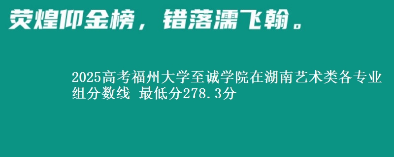 2025高考福州大學(xué)至誠學(xué)院在湖南藝術(shù)類各專業(yè)組分?jǐn)?shù)線 最低分278.3分