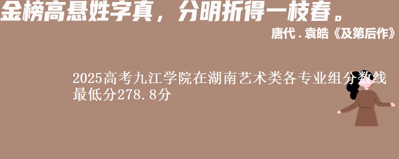 2025高考九江學(xué)院在湖南藝術(shù)類各專業(yè)組分?jǐn)?shù)線 最低分278.8分