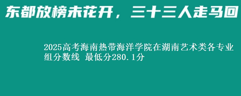2025高考海南熱帶海洋學(xué)院在湖南藝術(shù)類(lèi)各專(zhuān)業(yè)組分?jǐn)?shù)線 最低分280.1分