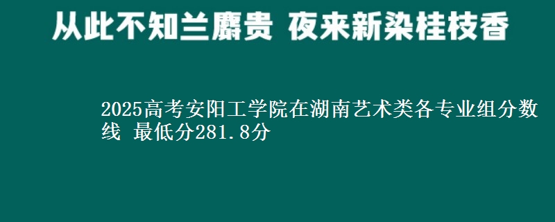 2025高考安陽工學(xué)院在湖南藝術(shù)類各專業(yè)組分?jǐn)?shù)線 最低分281.8分