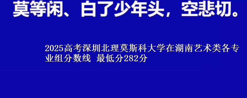 2025高考深圳北理莫斯科大學(xué)在湖南藝術(shù)類各專業(yè)組分?jǐn)?shù)線 最低分282分