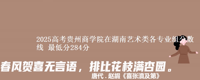 2025高考貴州商學(xué)院在湖南藝術(shù)類各專業(yè)組分?jǐn)?shù)線 最低分284分