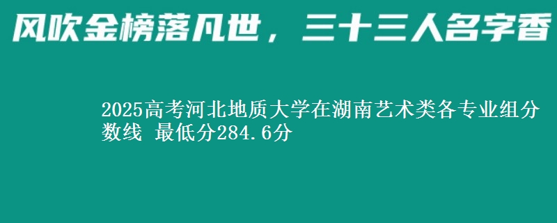 2025高考河北地質(zhì)大學(xué)在湖南藝術(shù)類各專業(yè)組分?jǐn)?shù)線 最低分284.6分