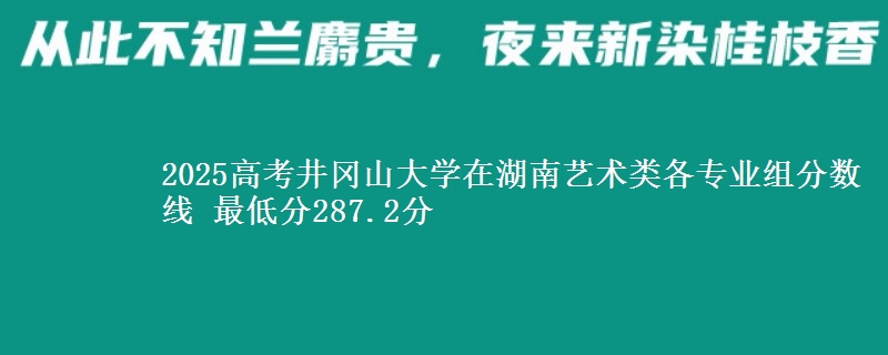 2025高考井岡山大學在湖南藝術類各專業(yè)組分數(shù)線 最低分287.2分