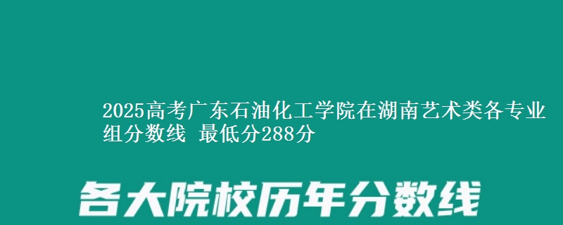 2025高考廣東石油化工學院在湖南藝術類各專業(yè)組分數線 最低分288分