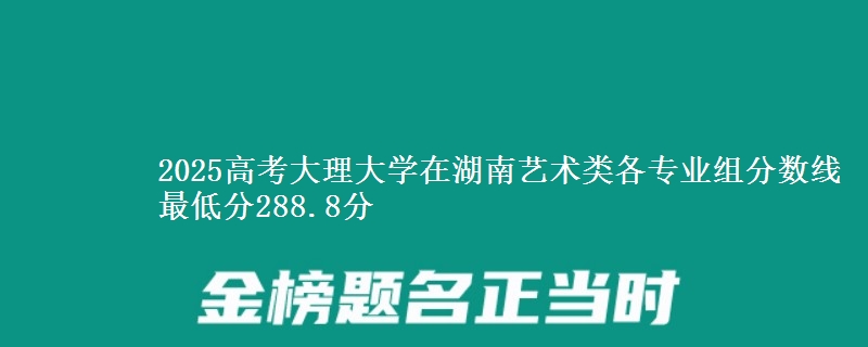 2025高考大理大學(xué)在湖南藝術(shù)類各專業(yè)組分?jǐn)?shù)線 最低分288.8分