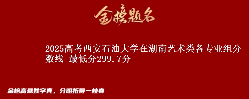 2025高考西安石油大學(xué)在湖南藝術(shù)類各專業(yè)組分?jǐn)?shù)線 最低分299.7分