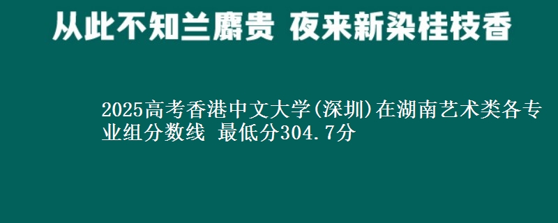 2025高考香港中文大學(xué)(深圳)在湖南藝術(shù)類各專業(yè)組分?jǐn)?shù)線 最低分304.7分