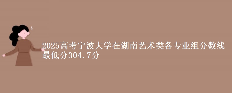 2025高考寧波大學(xué)在湖南藝術(shù)類各專業(yè)組分?jǐn)?shù)線 最低分304.7分
