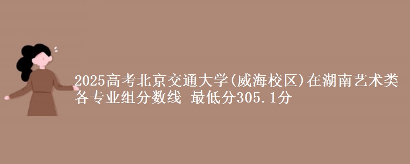 2025高考北京交通大學(xué)(威海校區(qū))在湖南藝術(shù)類各專業(yè)組分?jǐn)?shù)線 最低分305.1分