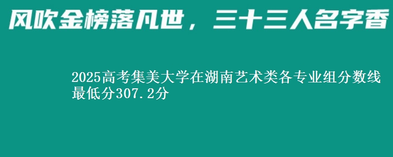 2025高考集美大學(xué)在湖南藝術(shù)類各專業(yè)組分?jǐn)?shù)線 最低分307.2分