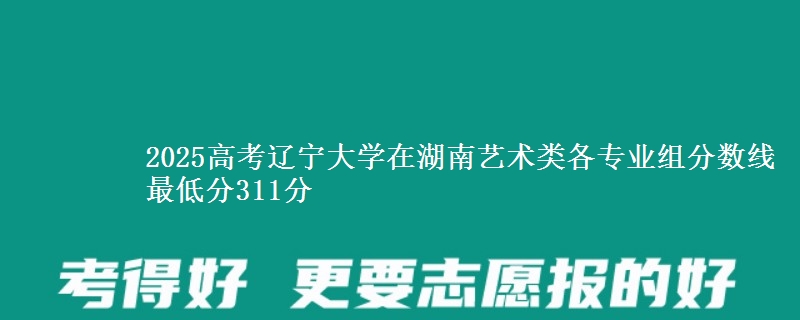 2025高考遼寧大學(xué)在湖南藝術(shù)類各專業(yè)組分數(shù)線 最低分311分