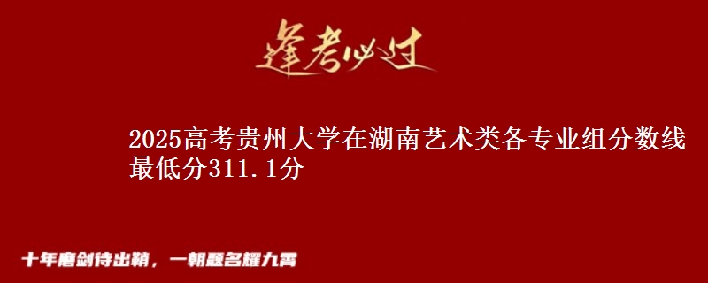 2025高考貴州大學(xué)在湖南藝術(shù)類各專業(yè)組分數(shù)線 最低分311.1分