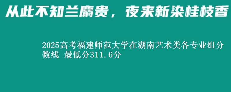 2025高考福建師范大學(xué)在湖南藝術(shù)類各專業(yè)組分數(shù)線 最低分311.6分