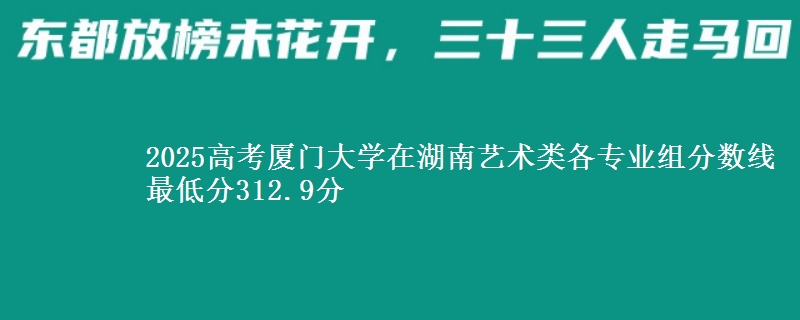 2025高考廈門大學(xué)在湖南藝術(shù)類各專業(yè)組分?jǐn)?shù)線 最低分312.9分