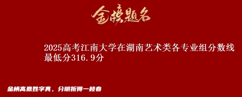 2025高考江南大學(xué)在湖南藝術(shù)類各專業(yè)組分數(shù)線 最低分316.9分