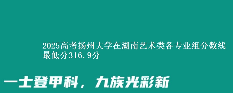 2025高考揚州大學(xué)在湖南藝術(shù)類各專業(yè)組分數(shù)線 最低分316.9分