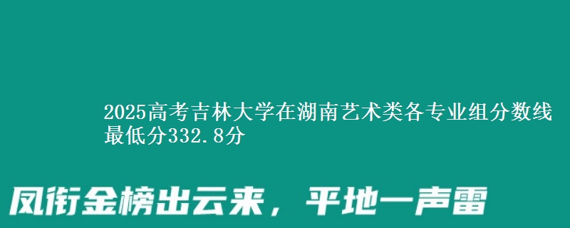 2025高考吉林大學(xué)在湖南藝術(shù)類各專業(yè)組分?jǐn)?shù)線 最低分332.8分