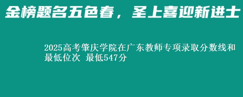 2025高考肇慶學(xué)院在廣東教師專項(xiàng)錄取分?jǐn)?shù)線和最低位次 最低547分