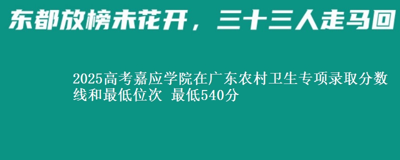 2025高考嘉應(yīng)學(xué)院在廣東農(nóng)村衛(wèi)生專項(xiàng)錄取分?jǐn)?shù)線和最低位次 最低540分