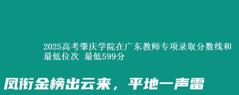 2025高考肇慶學院在廣東教師專項錄取分數(shù)線和最低位次 最低599分