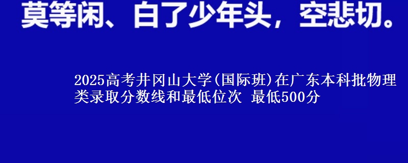 2025高考井岡山大學(國際班)在廣東本科批物理類錄取分數(shù)線和最低位次 最低500分