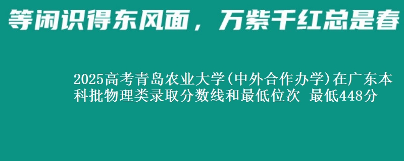 2025高考青島農(nóng)業(yè)大學(xué)(中外合作辦學(xué))在廣東本科批物理類(lèi)錄取分?jǐn)?shù)線和最低位次 最低448分