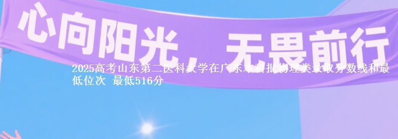 2025高考山東第二醫(yī)科大學(xué)在廣東本科批物理類錄取分數(shù)線和最低位次 最低516分