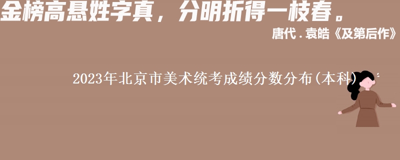 2023年北京市美術統(tǒng)考成績分數(shù)分布(本科)
