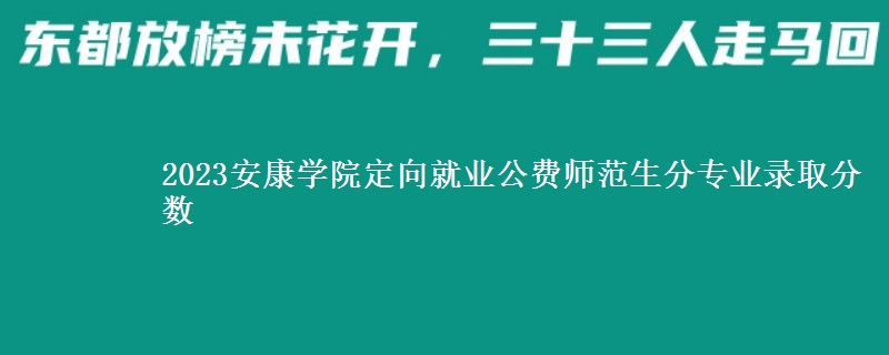 2023安康學院定向就業(yè)公費師范生分專業(yè)錄取分數
