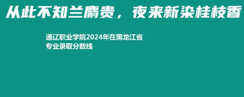 通遼職業(yè)學院2024年在黑龍江省專業(yè)錄取分數(shù)線
